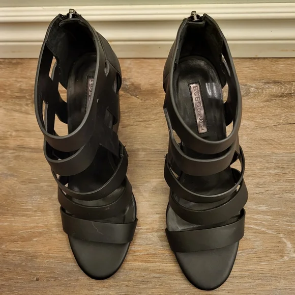 BCBC Generation Cages Wedge Sandals  Size 7 Black - Picture 3 of 9